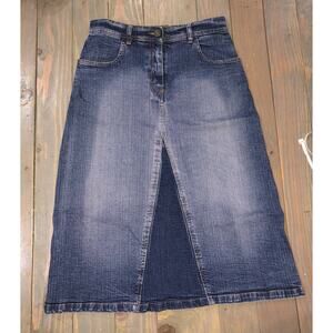 Morgan De Toi Y2K split front women's Jean denim skirt size 38 (6)